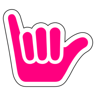Shaka Sign (Hang Loose) Sticker (Hot Pink)